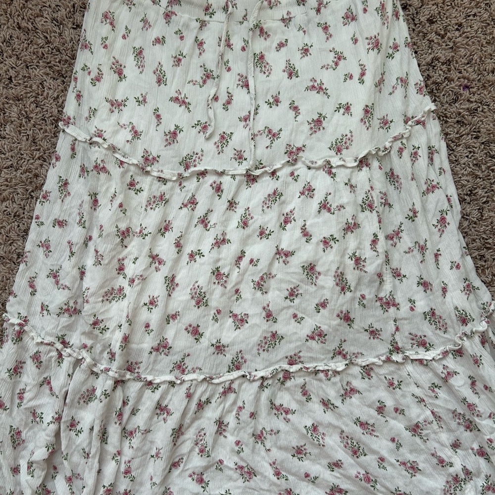 Floral White Skirt